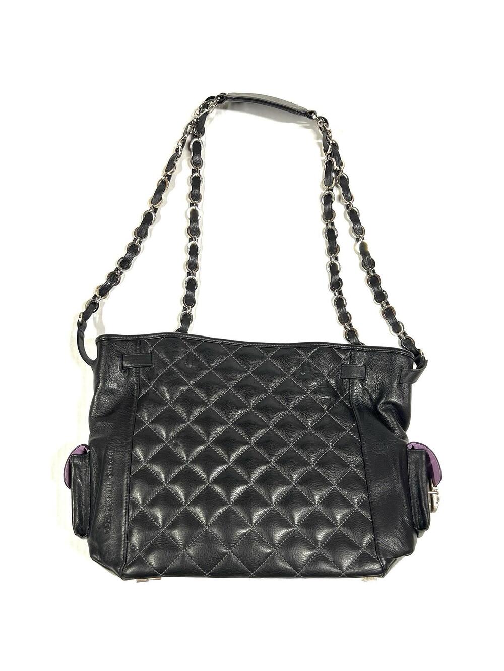 Mario Hernandez Leather Handbag Quilted Black Shoulder Bag Exclusive Design